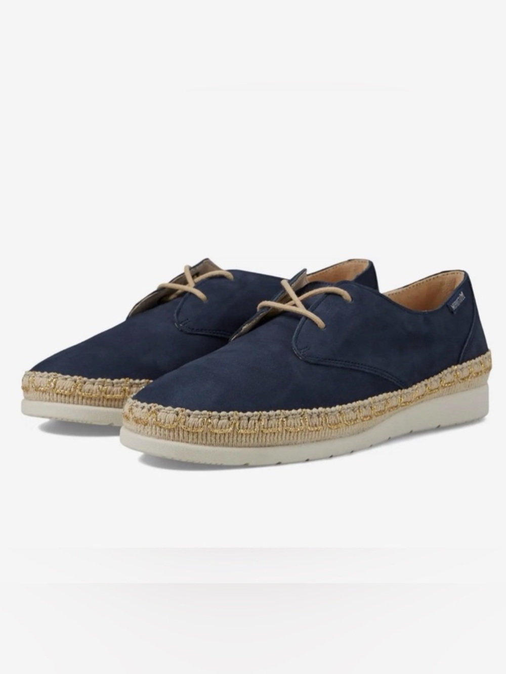 Mephisto Voleta Leather Espadrille Jeans Blue Shoes Size 9.5